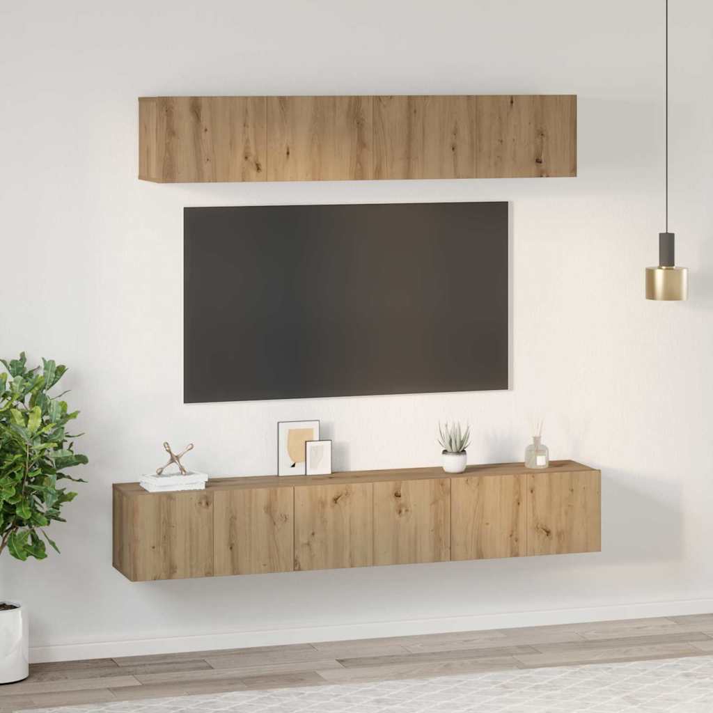 5-tlg. TV-Schrank-Set Weiß Holzwerkstoff