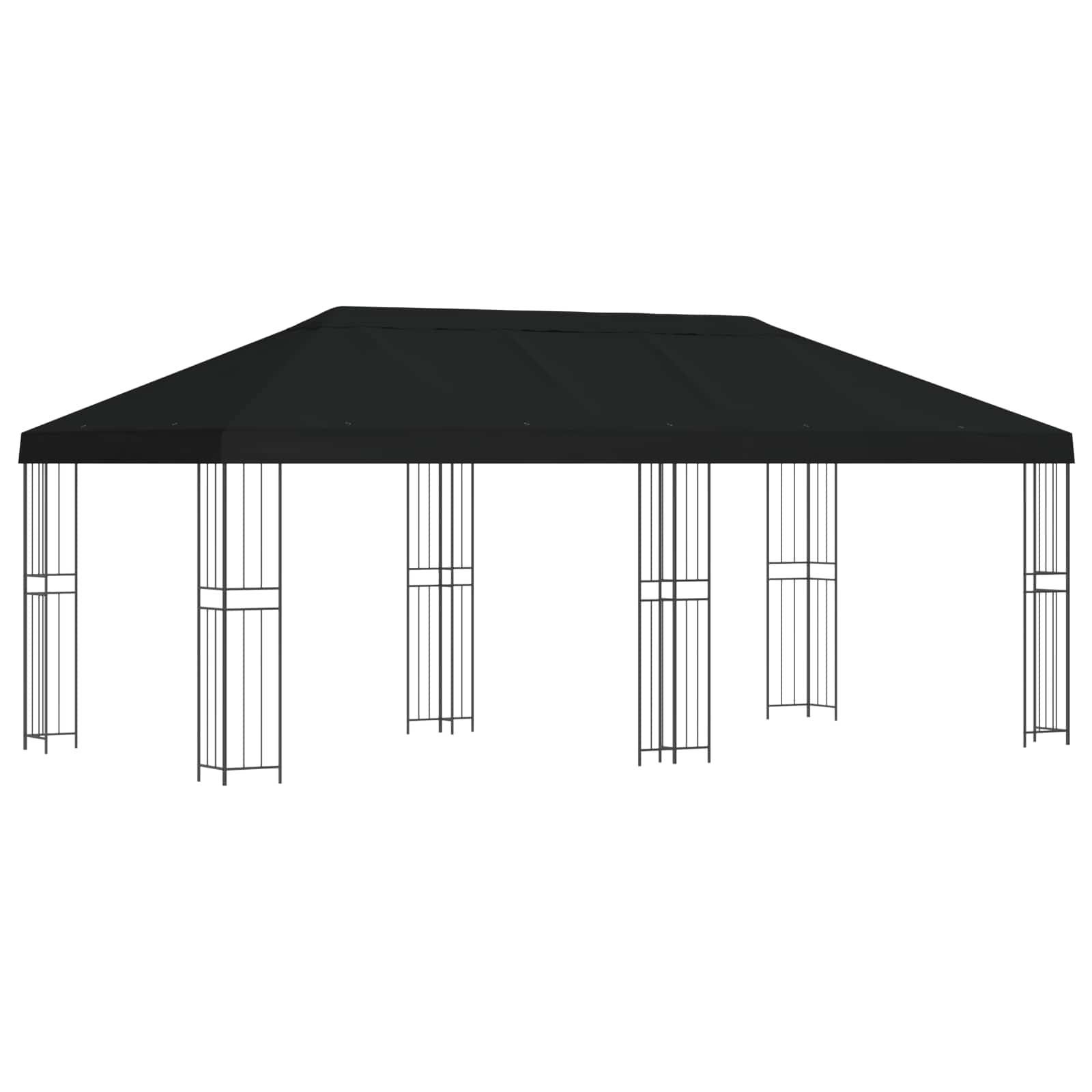 Pavillon mit Seitenwänden 6 x 3 m Beige Polyester und Stahl 190
