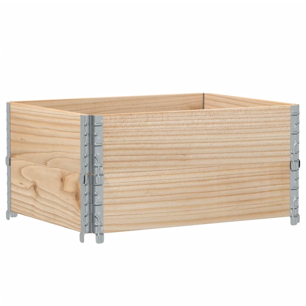 Paletten-Aufsatzrahmen Schwarz 80x60 cm Massivholz Kiefer