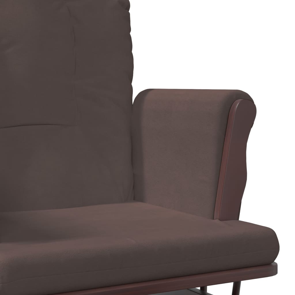 Schaukelsessel mit Hocker Gleitend Dunkelgrau Stoff