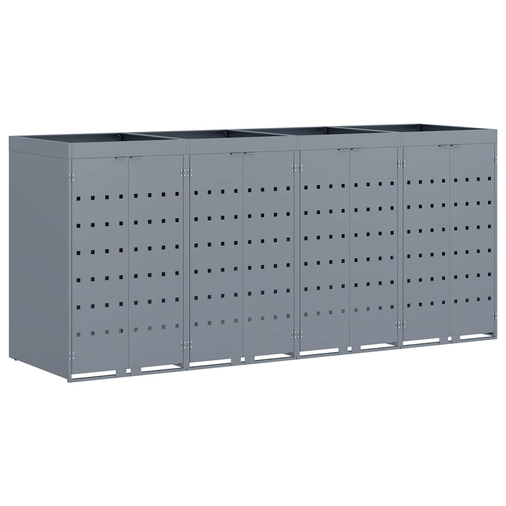 Mülltonnenbox für 2 Tonnen Schwarz 138x79x117 cm Stahl