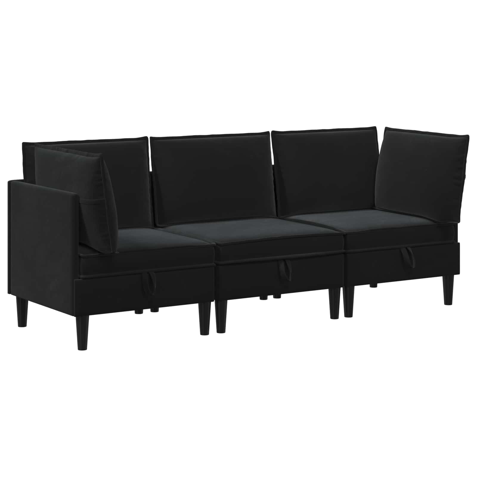 Wohnzimmergarnitur mit Kissen mit Speicher 3 pcs Hellgrau Samt