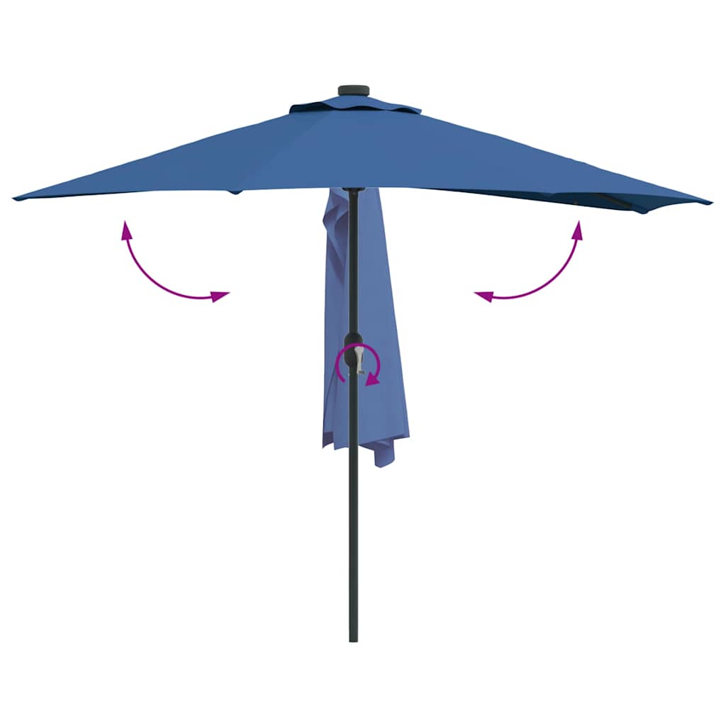 Garten-Sonnenschirm Sand 294 x 150 x 224 cm Polyester und Stahl