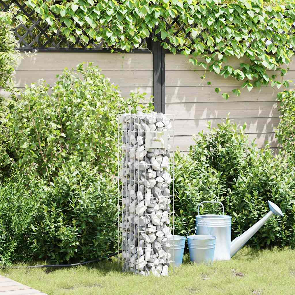 Gabionen Wasserhahn Silber 26 x 25 x 50 cm Edelstahl