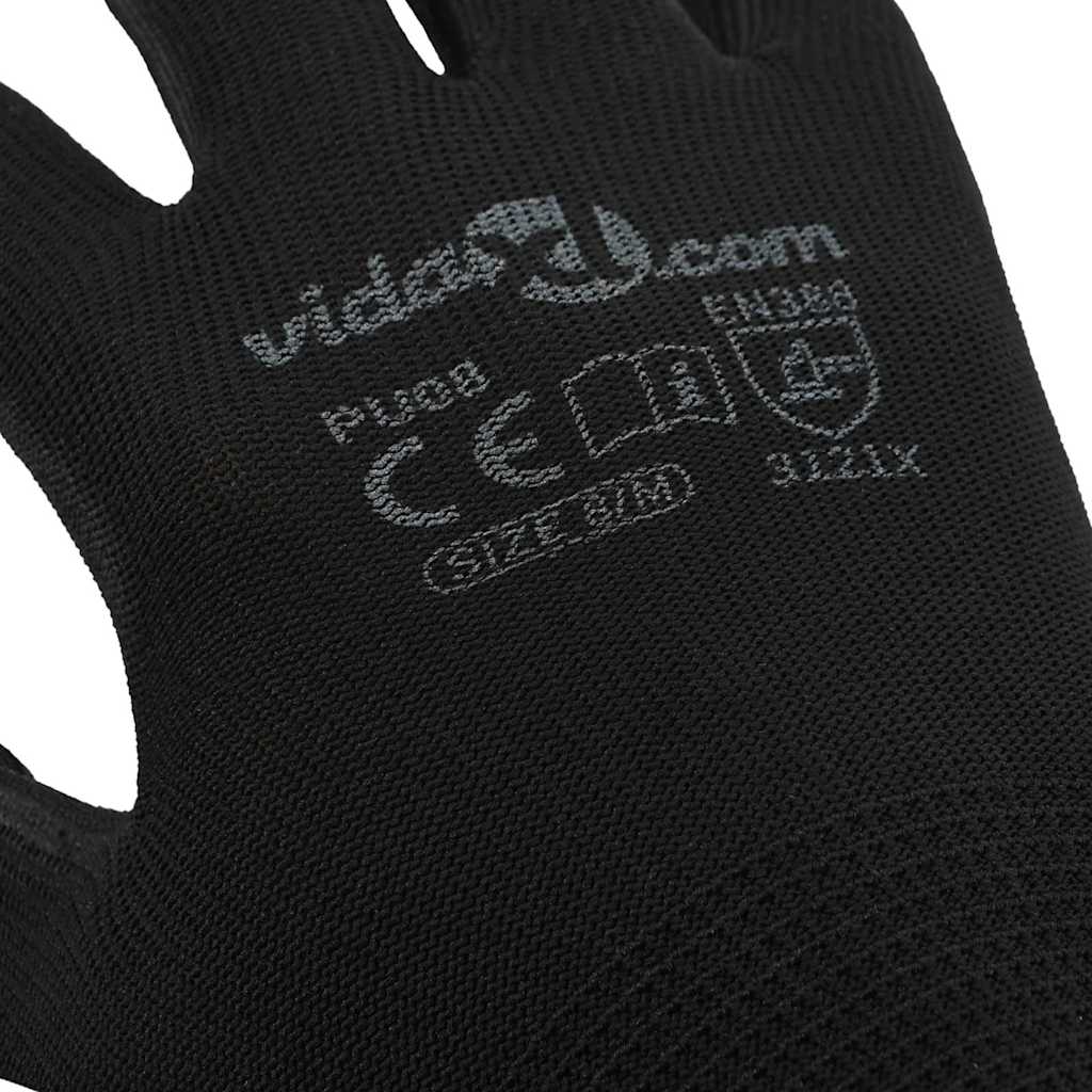 Arbeitshandschuhe 12 pcs Schwarz 7 / S Polyester