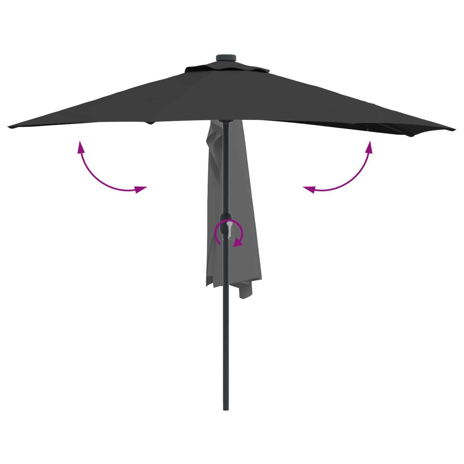 Garten-Sonnenschirm Sand 294 x 150 x 224 cm Polyester und Stahl