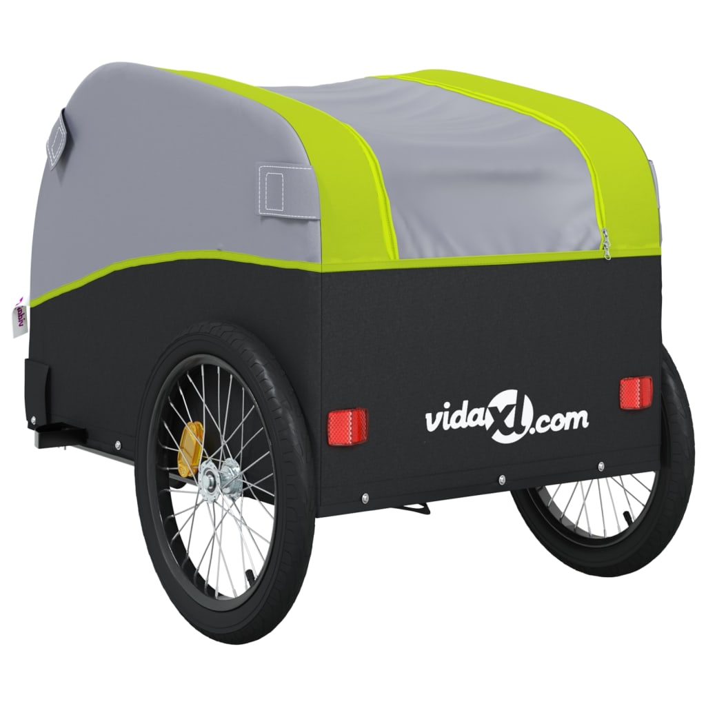 Fahrradanhänger Schwarz und Orange 30 kg Eisen