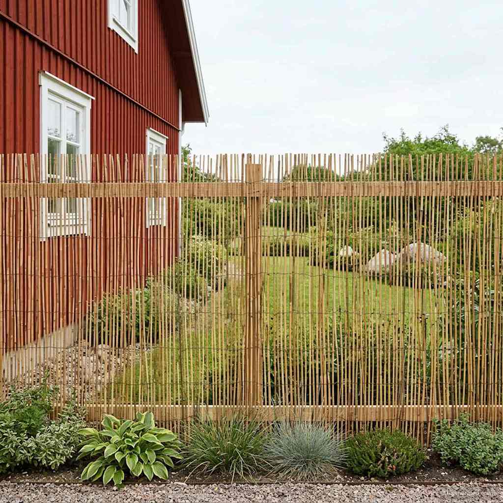 Gartenzaun Karbonisiert 500 x 100 cm Schilf