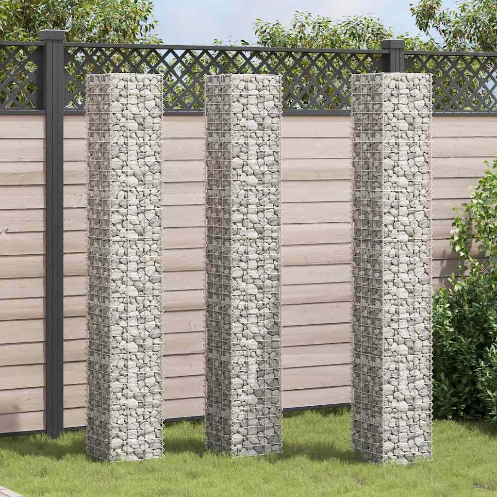 Gabionen-Hochbeete 3 Stk. 30x30x50 cm Eisen
