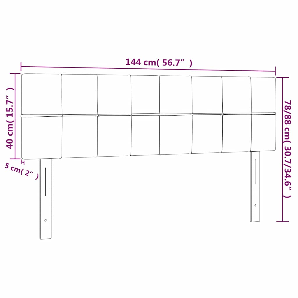 Kopfteil Hellgrau 80x5x118/128 cm Samt