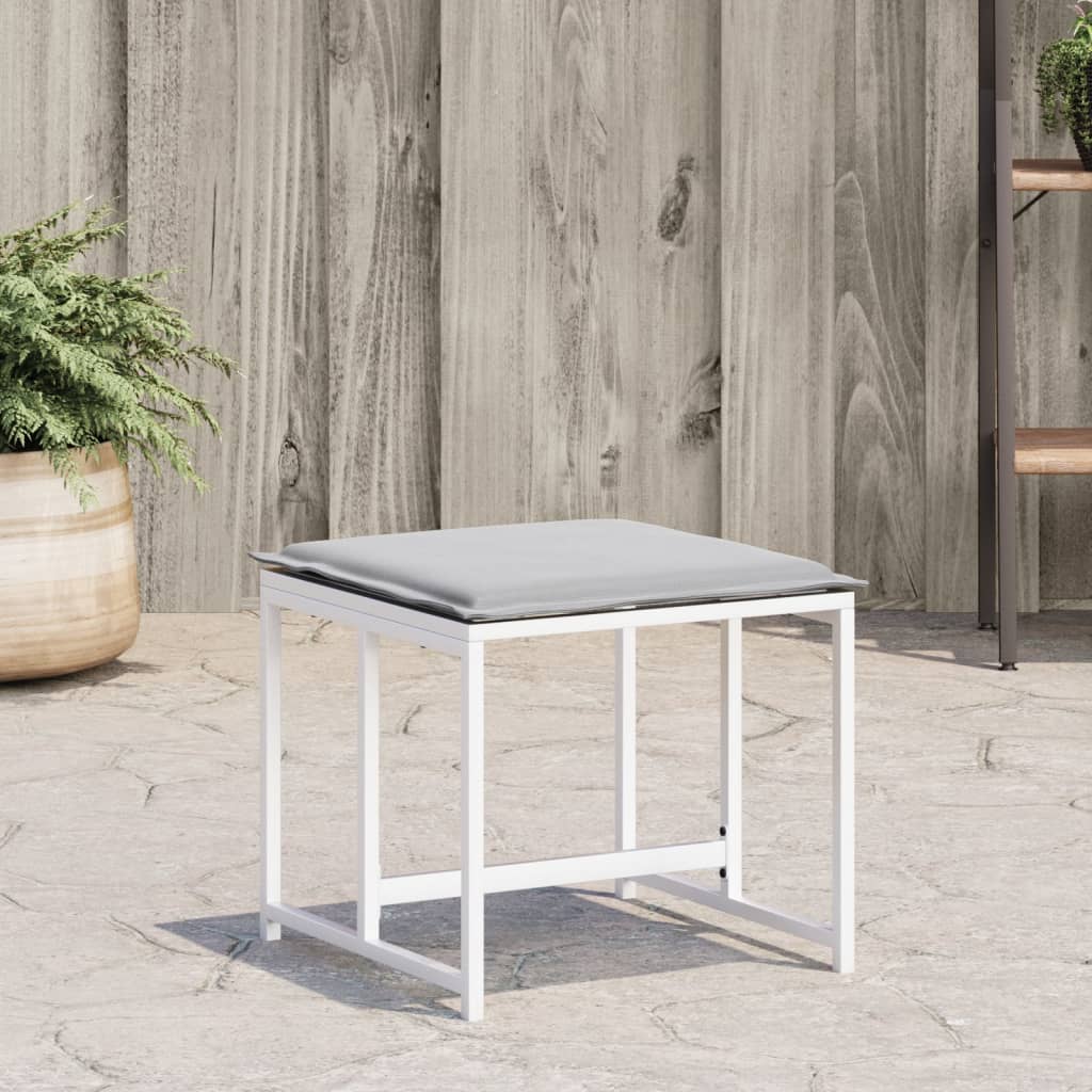 Gartenhocker mit Kissen 4 Stk. Schwarz Stahl und Textilene