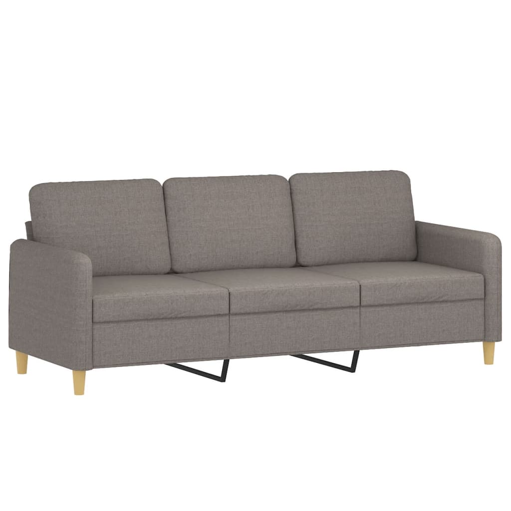 4-tlg. Sofagarnitur mit Kissen Braun Stoff
