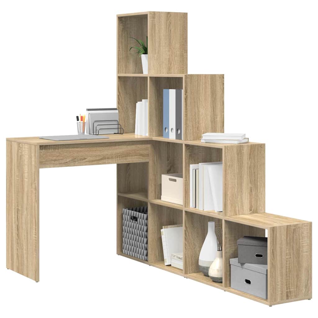 Eck-Schreibtisch Schwarz Eichen-Optik 101,5 x 149,5 x 149,5 cm