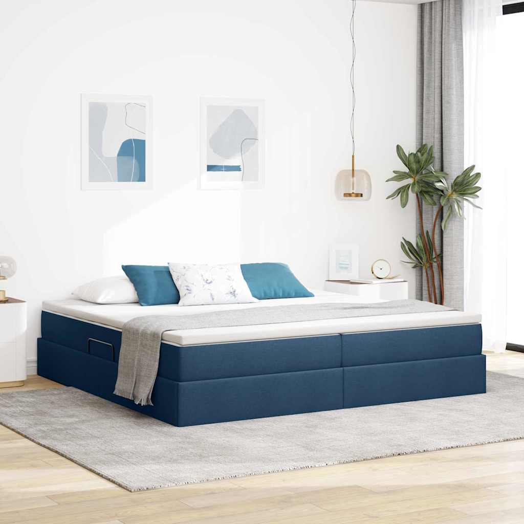 Aufbewahrungsbett mit Matratze Hellgrau 90 x 190 cm Polyester