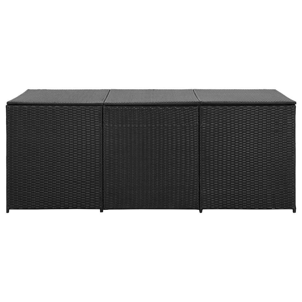 Gartentruhe Schwarz 283L Poly Rattan