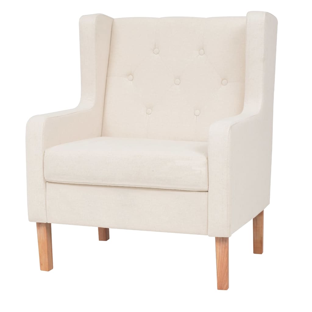 2-Sitzer Sofa Stoff Cremeweiß