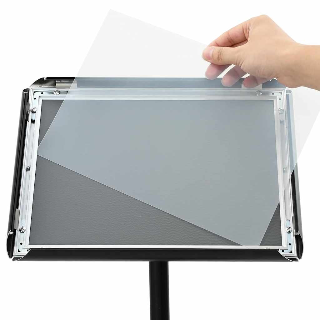 Podest-Posterständer Silber A3 PVC und Stahl