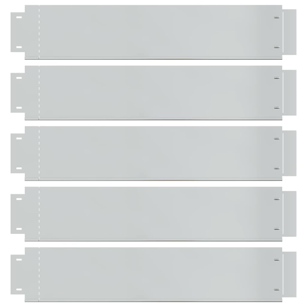 Flexible Rasenkante 5-er Set Verzinkter Stahl 100x14 cm