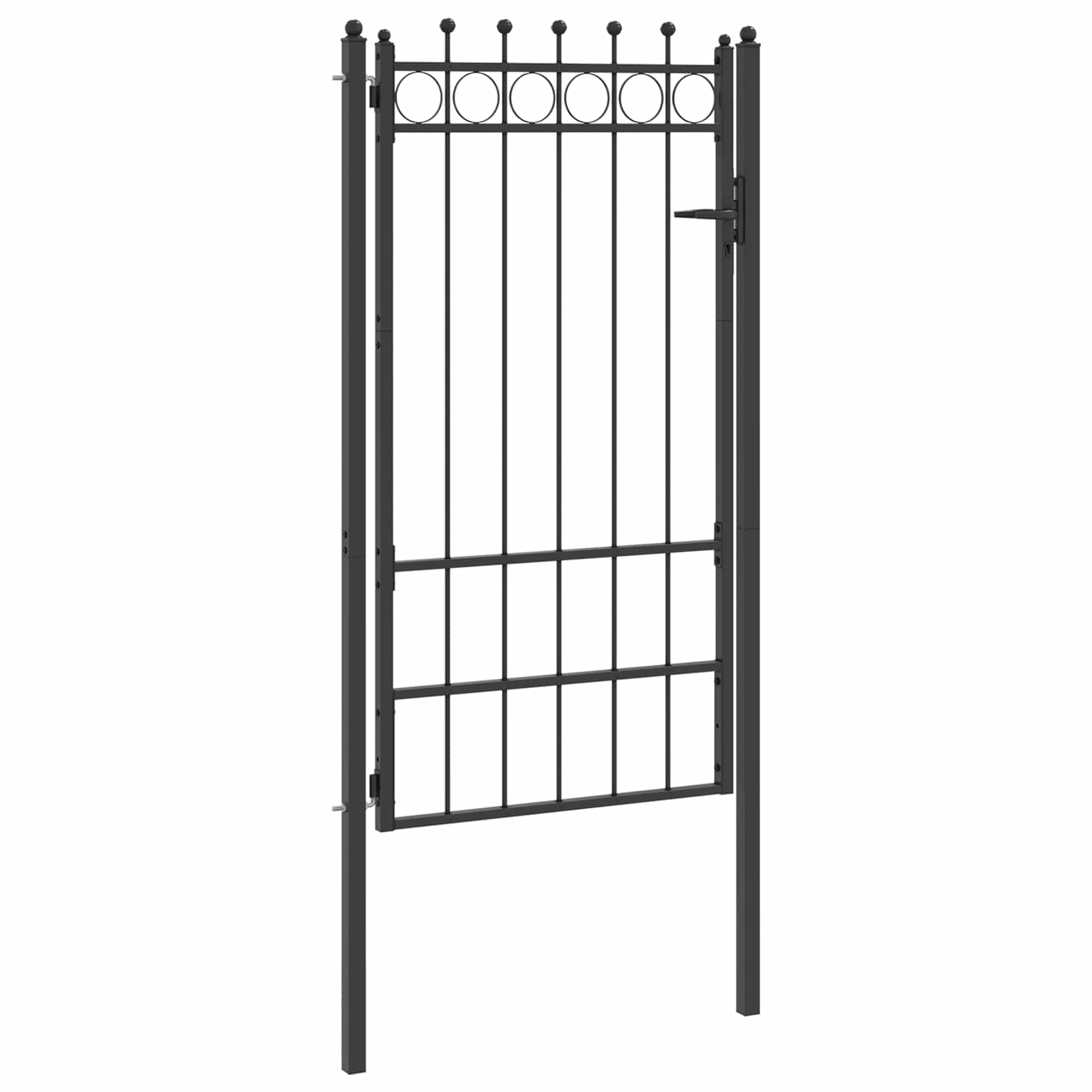 Zauntor HORST 100 x 75 cm Metall Schwarz Abschließbar