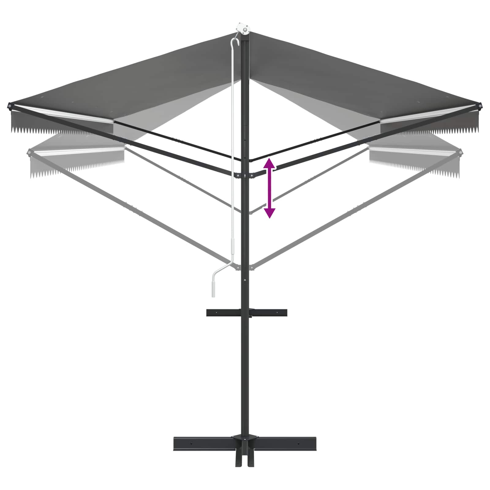 Freistehende Markise 400x300 cm Anthrazit