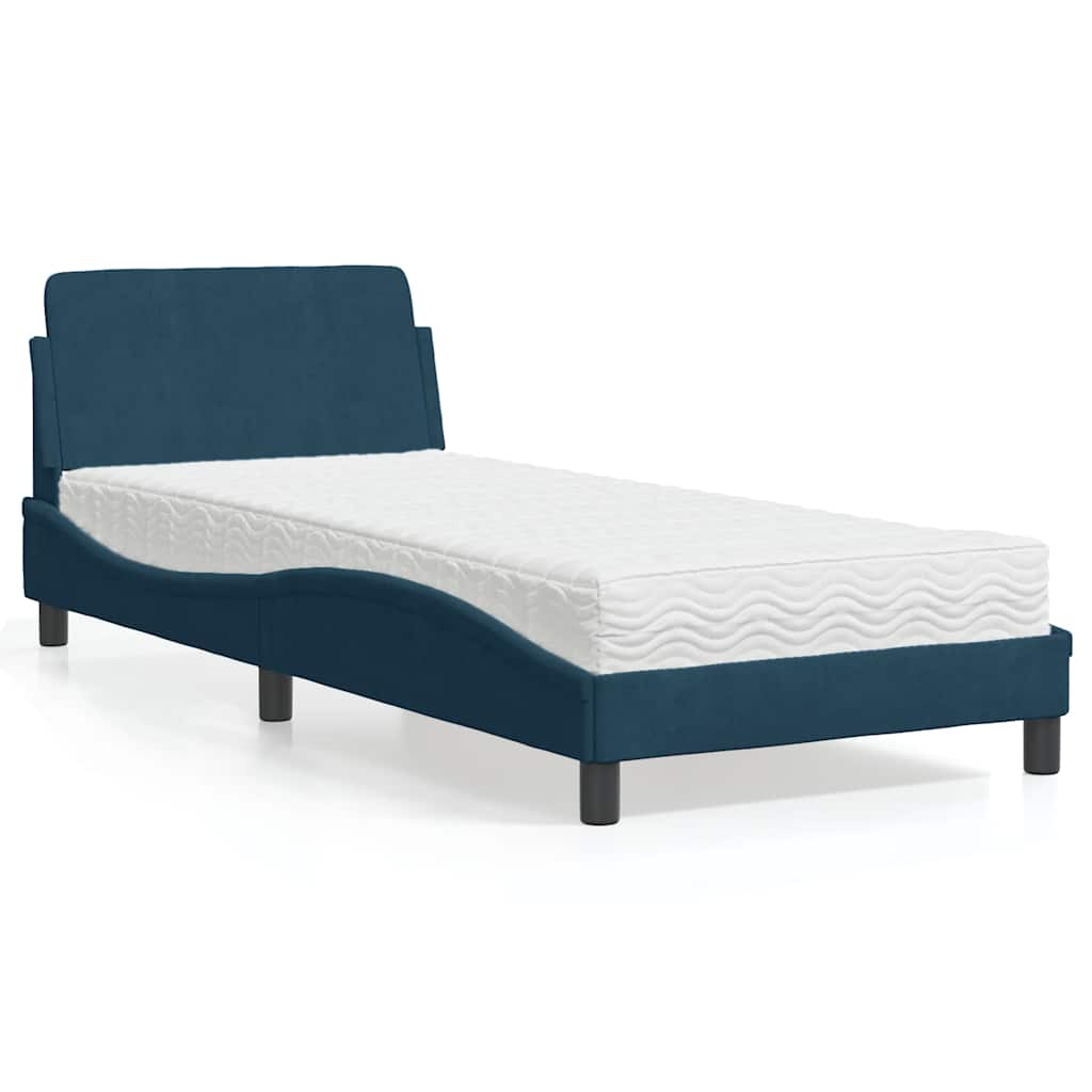 Bett mit Matratze "Dover" Hellgrau 80x200 cm Samt