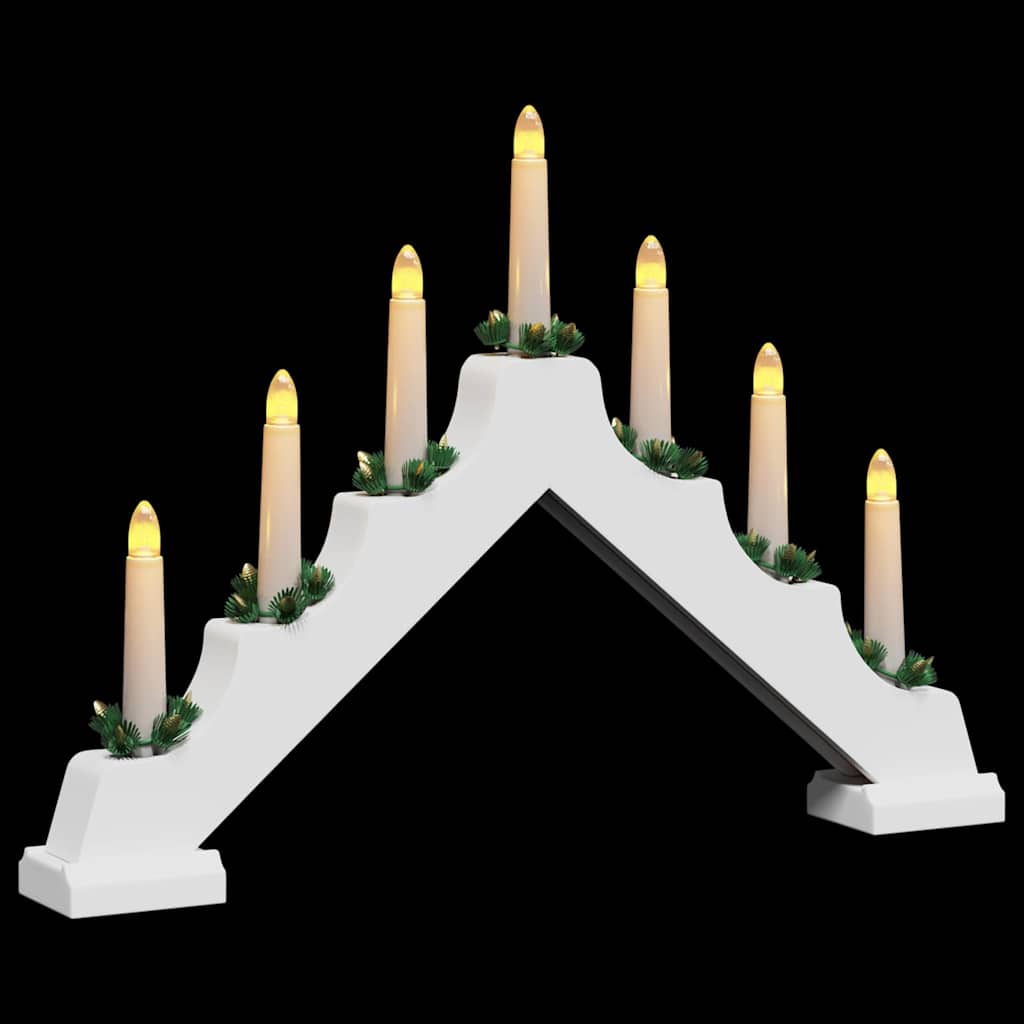 Weihnachtskerzenbrücke mit 7 LEDs Braun 39,5 x 5 x 29 cm