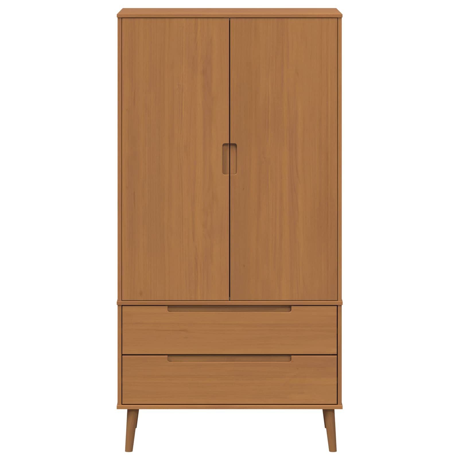 Kleiderschrank MOLDE Braun 90x55x175 cm Massivholz Kiefer