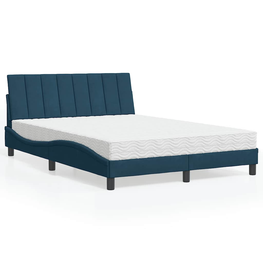 Bett mit Matratze "Hanko" Hellgrau 80x200 cm Samt