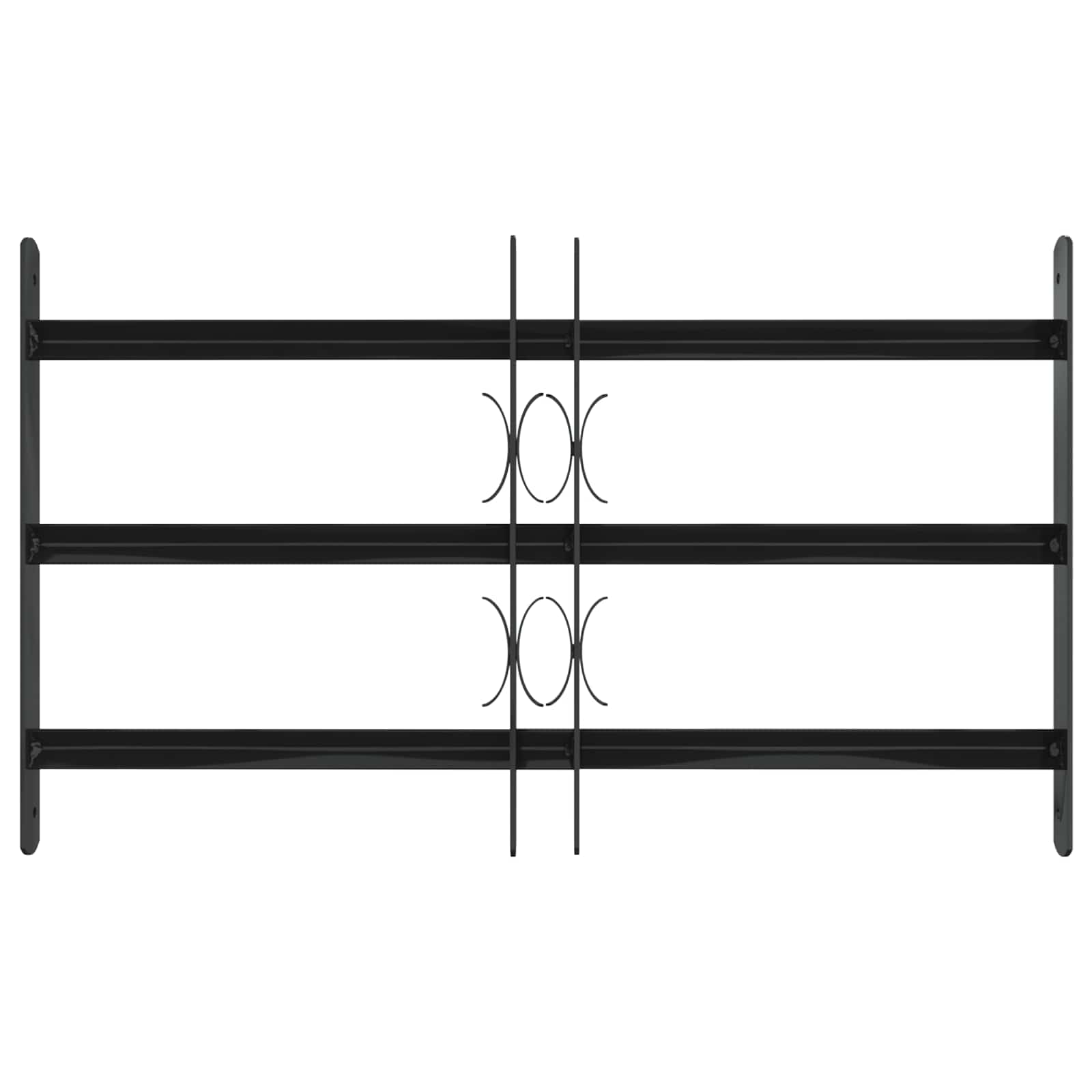 Fenstergitter 76 x 30 cm Pulverbeschichteter Stahl Schwarz