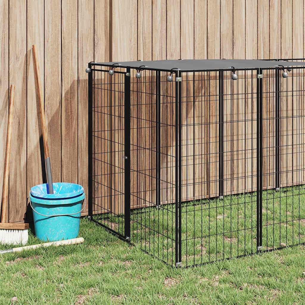 Hundezwinger 110x110x110 cm Stahl Schwarz
