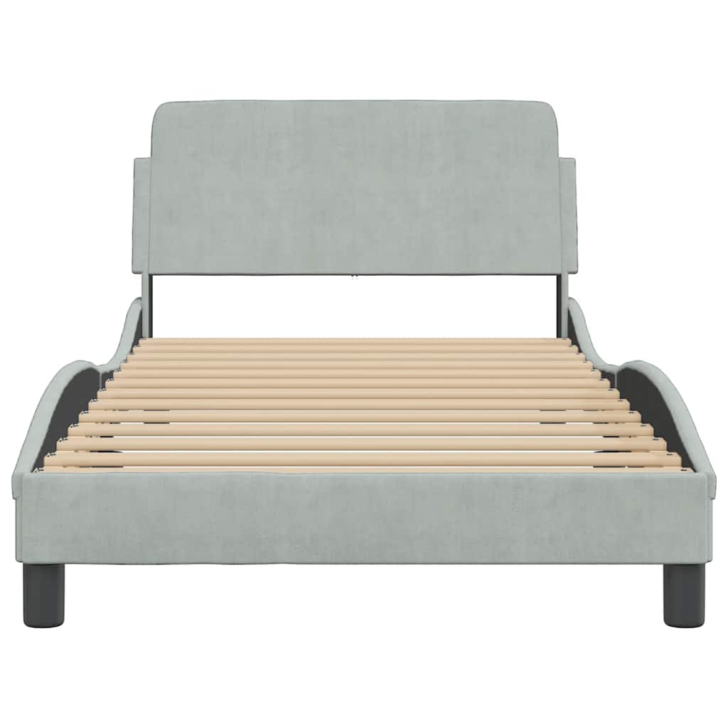 Bettgestell "Dover" Hellgrau 100x190 cm Samt