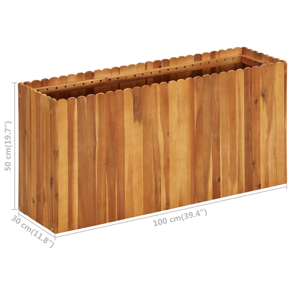Garten-Hochbeet 50 x 30 x 25 cm Massivholz Akazie
