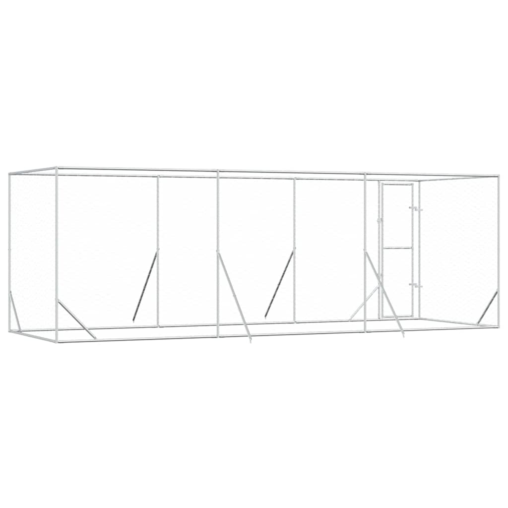 Outdoor-Hundezwinger Silbern 2x2x2 m Verzinkter Stahl