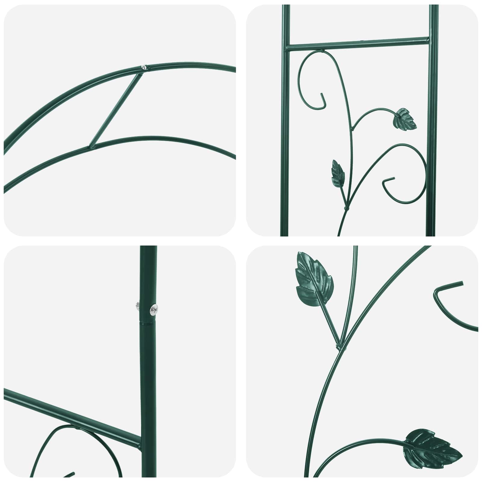 Gartenbogen Floral Schwarz 115 x 37 x 231 cm