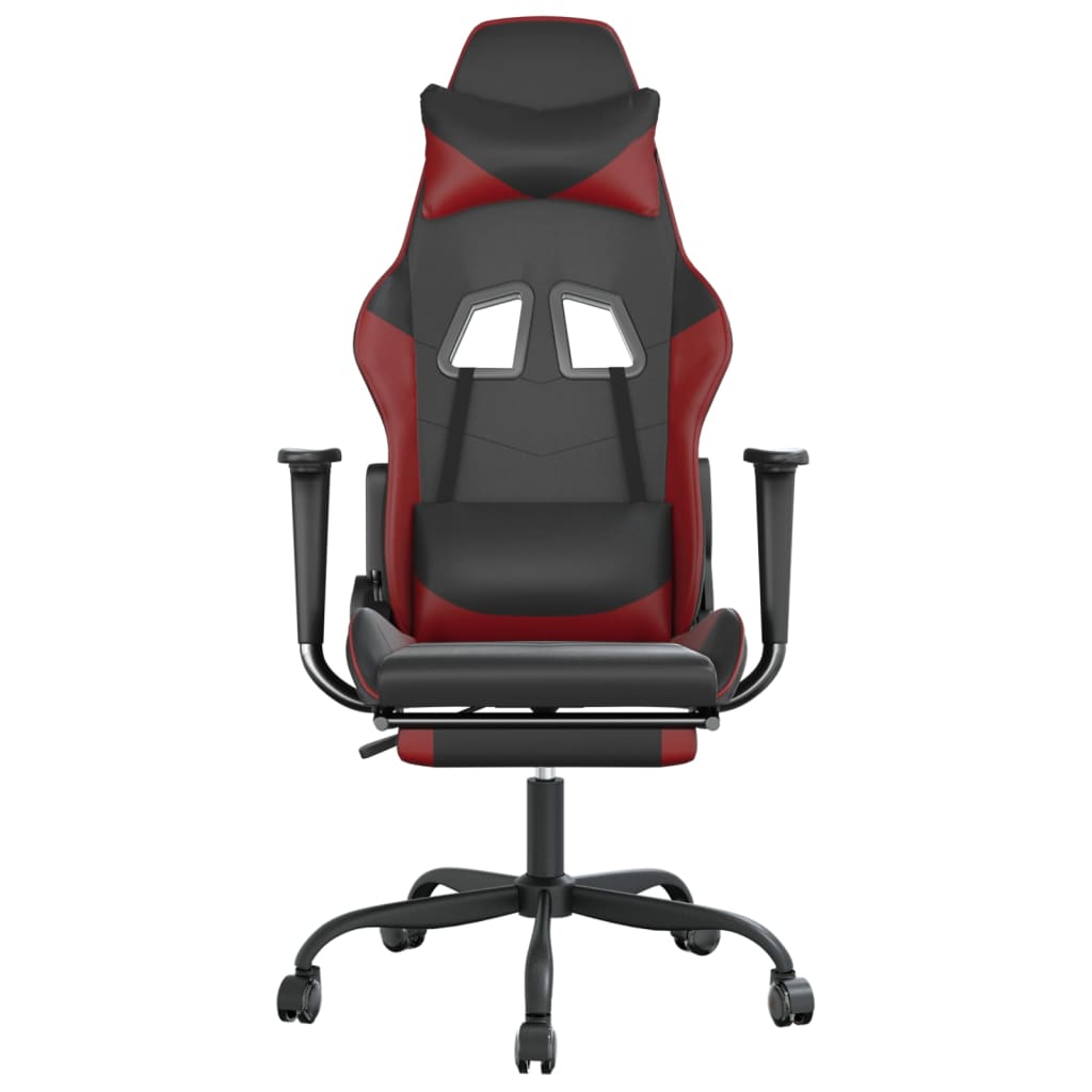 Gaming-Stuhl mit Massagefunktion Schwarz und Rot Kunstleder