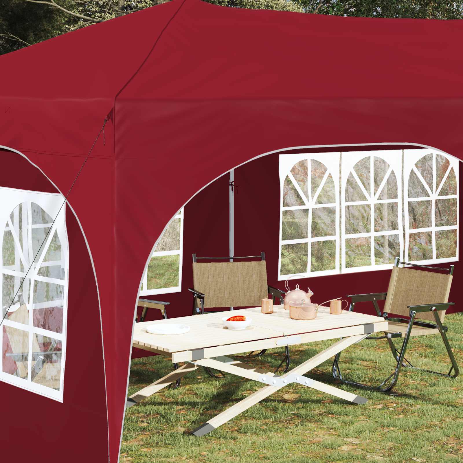 Pop-up Partyzelt 575 x 288 x 245 cm Creme Oxford-Stoff