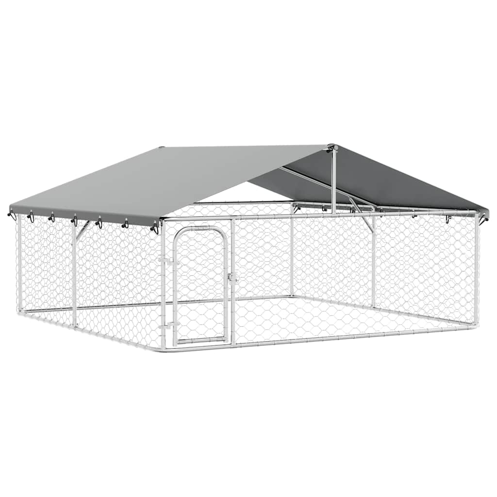 Outdoor-Hundezwinger mit Dach 400x200x150 cm