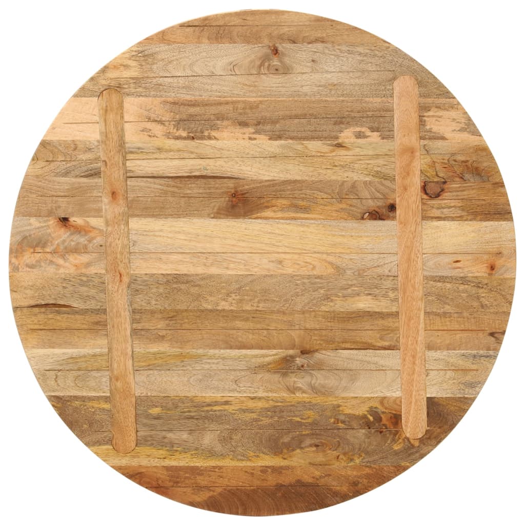 Tischplatte Ø 40x2,5 cm Rund Raues Massives Mangoholz