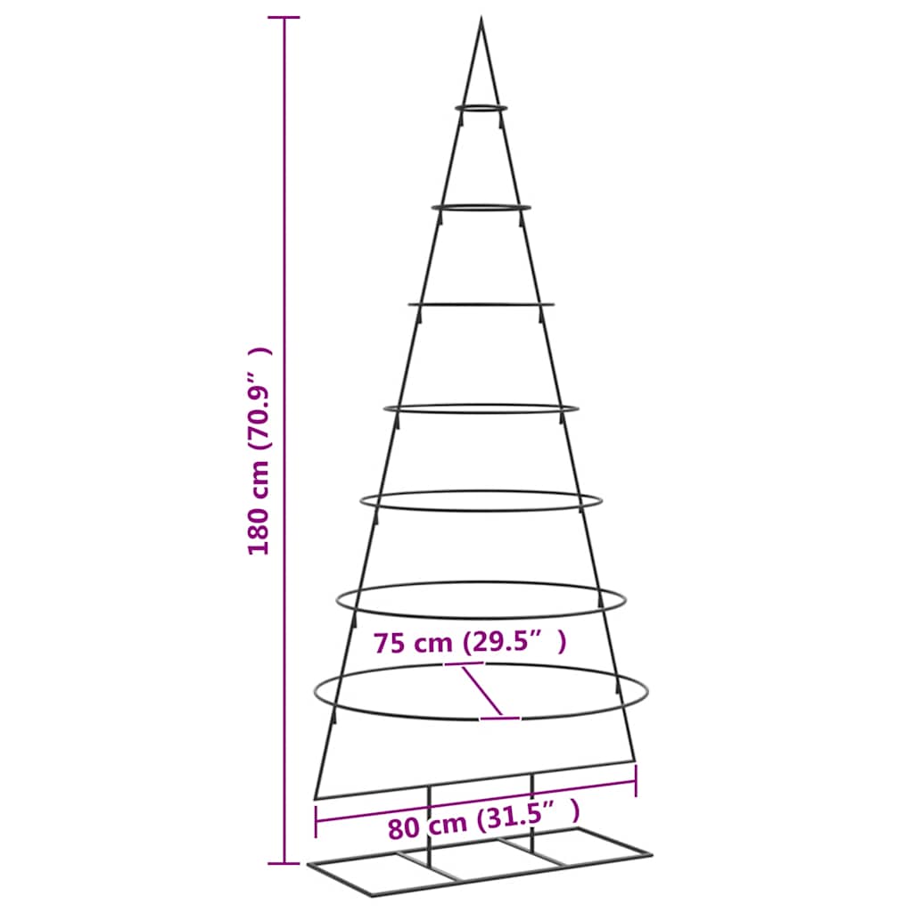 Metall-Weihnachtsbaum Deko Schwarz 60 cm