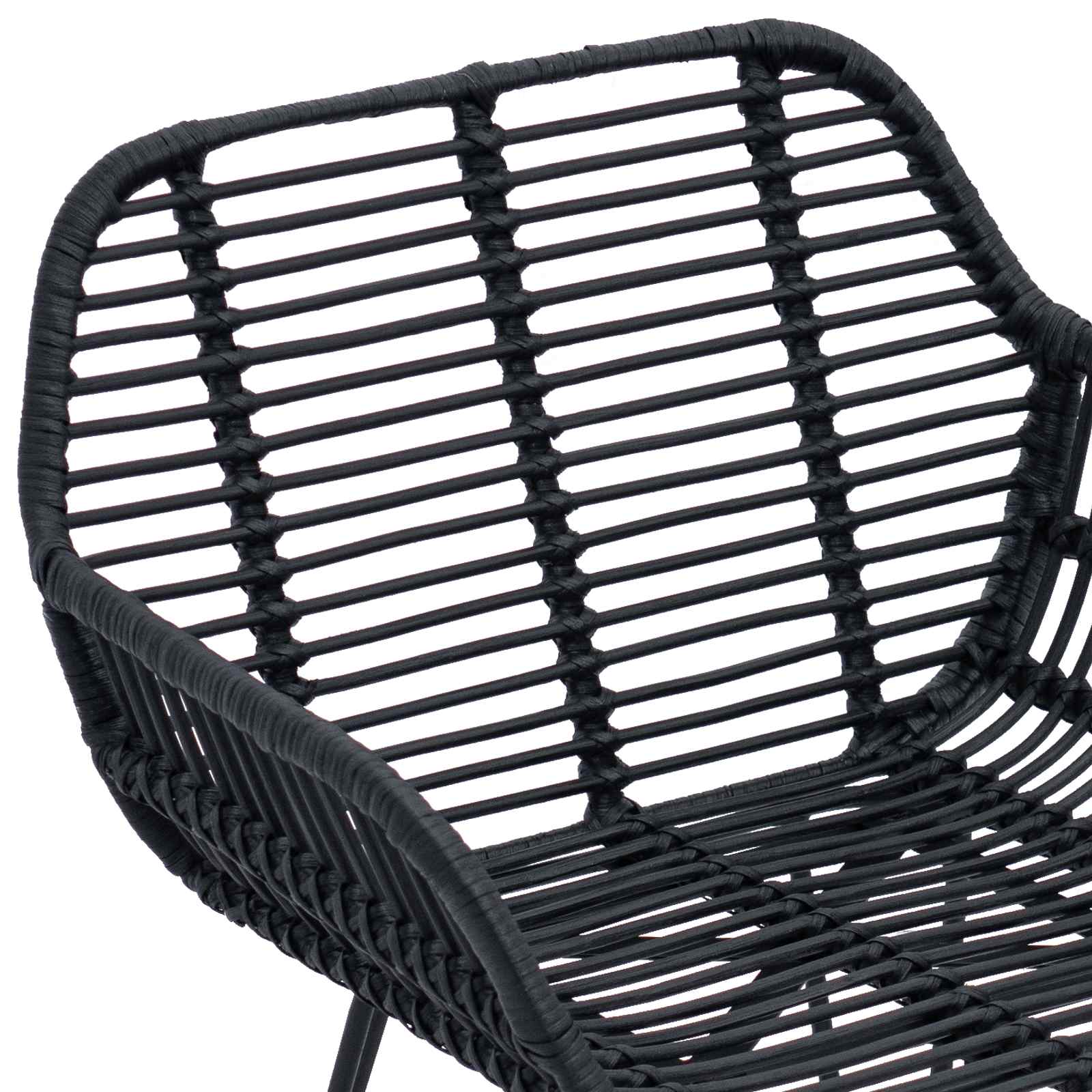 Esszimmerstuhl 2 pcs Rattan und Eisen Natur 55 x 50 x 74 cm