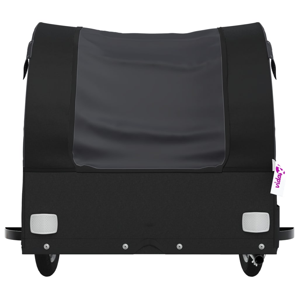 Fahrradanhänger Schwarz und Orange 30 kg Eisen