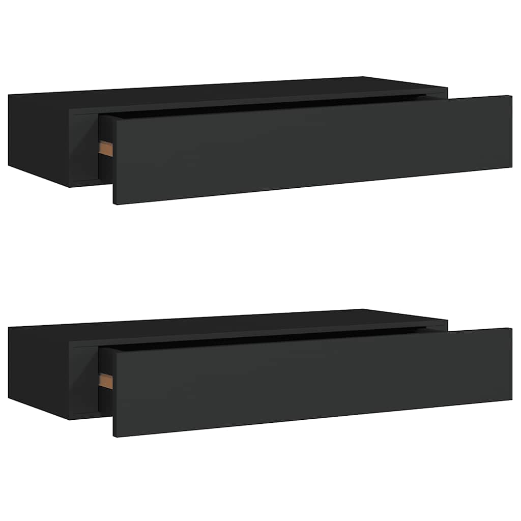 Wandregal mit Schublade Weiß 40x23,5x10 cm MDF