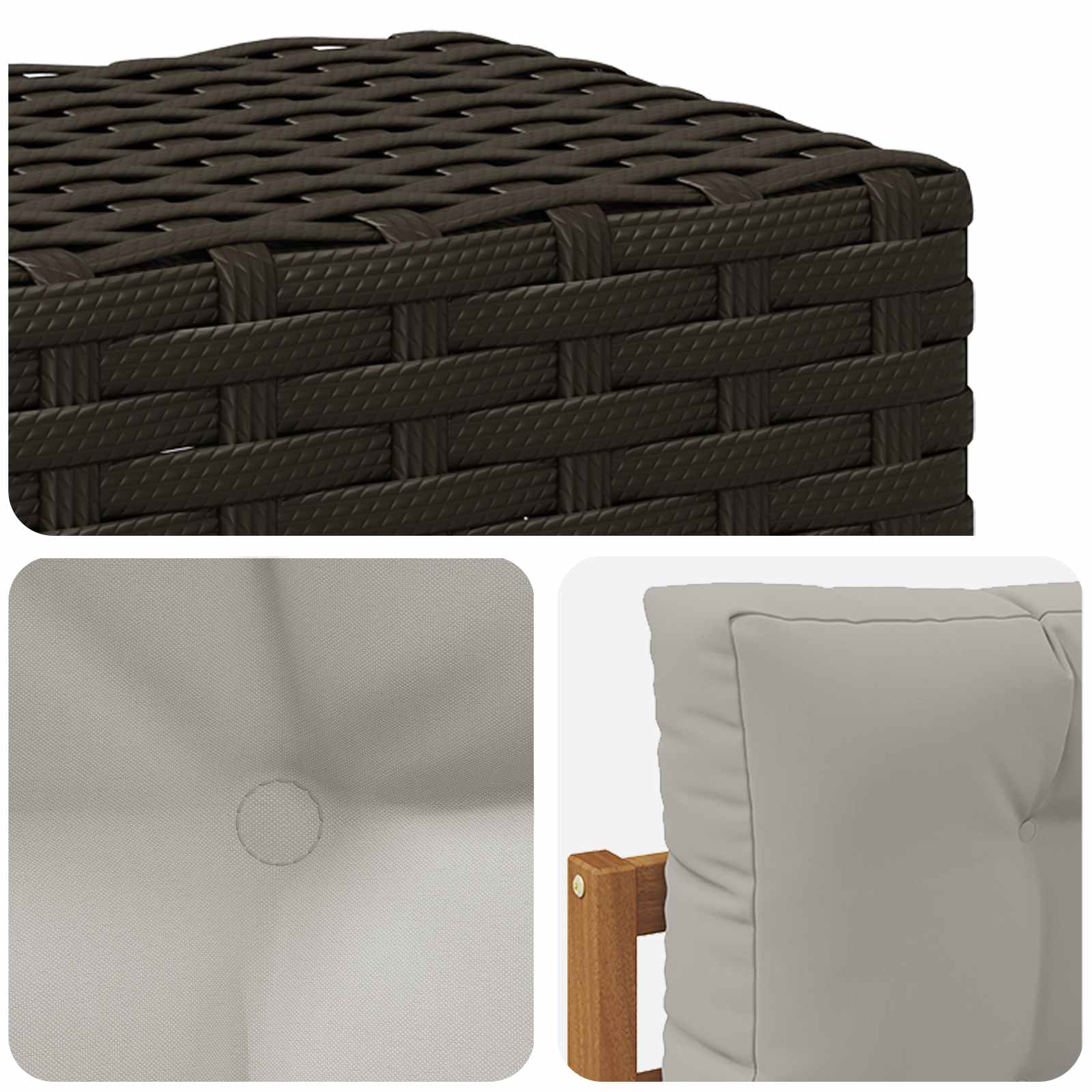 2 Stück Outdoor-Sofa Natur