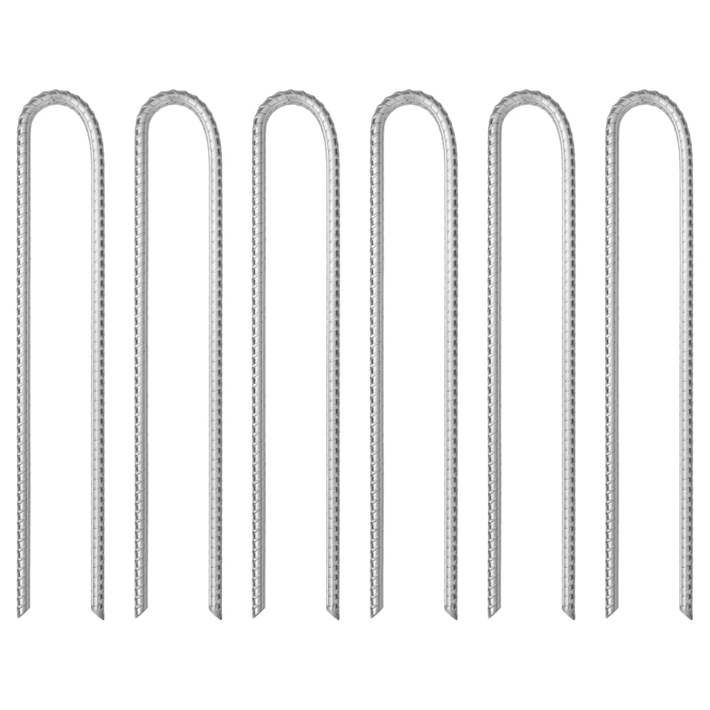 Zeltheringe 6 Stk. U-Form 30 cm Ø7 mm Verzinkter Stahl