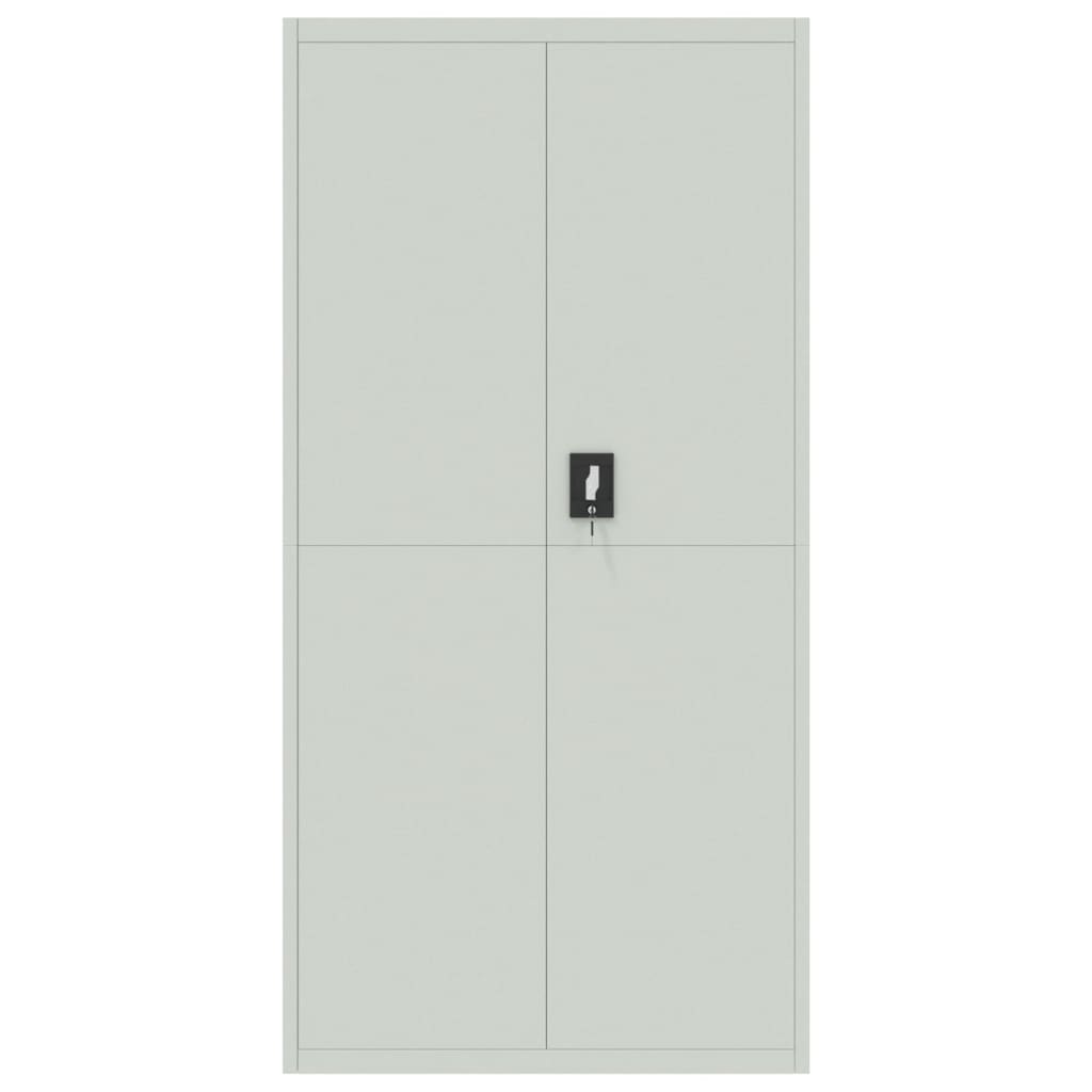 Aktenschrank mit 2 Türen Grau 90 cm Stahl