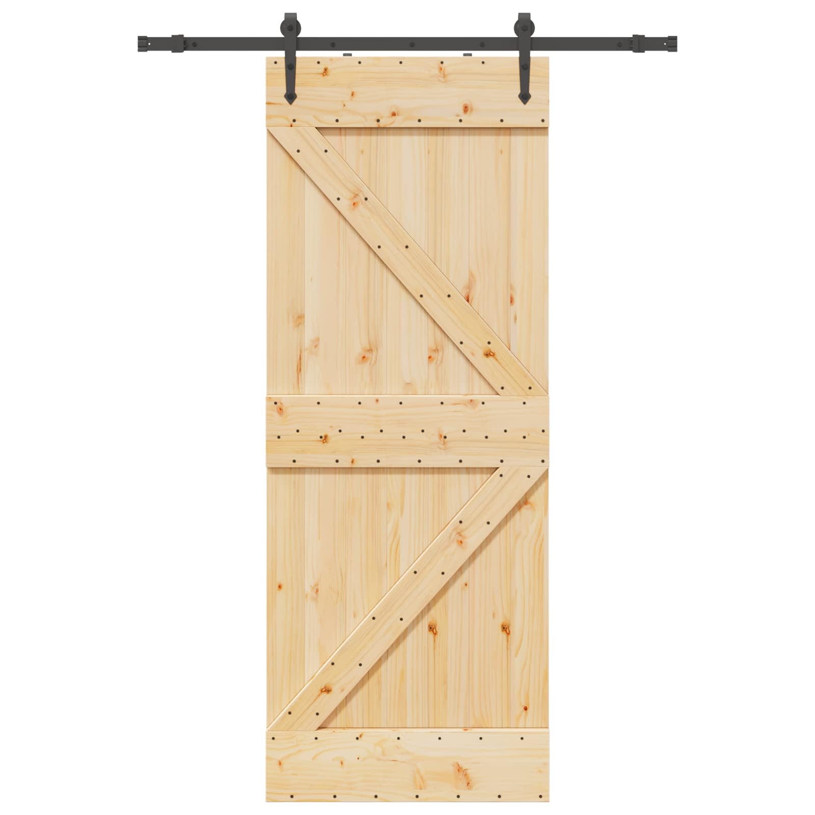 Schiebetür NARVIK Natürlich und Schwarz 70 x 210 cm (152,5 cm)