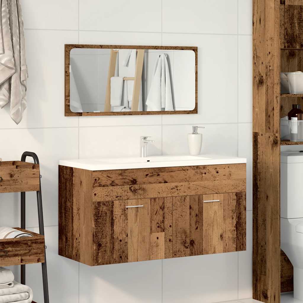 2-tlg. Badmöbel-Set Weiß Holzwerkstoff