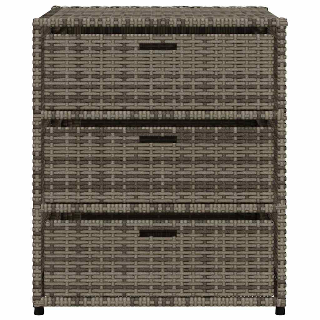 Gartenschrank Schwarz 55x59x80 cm Poly Rattan