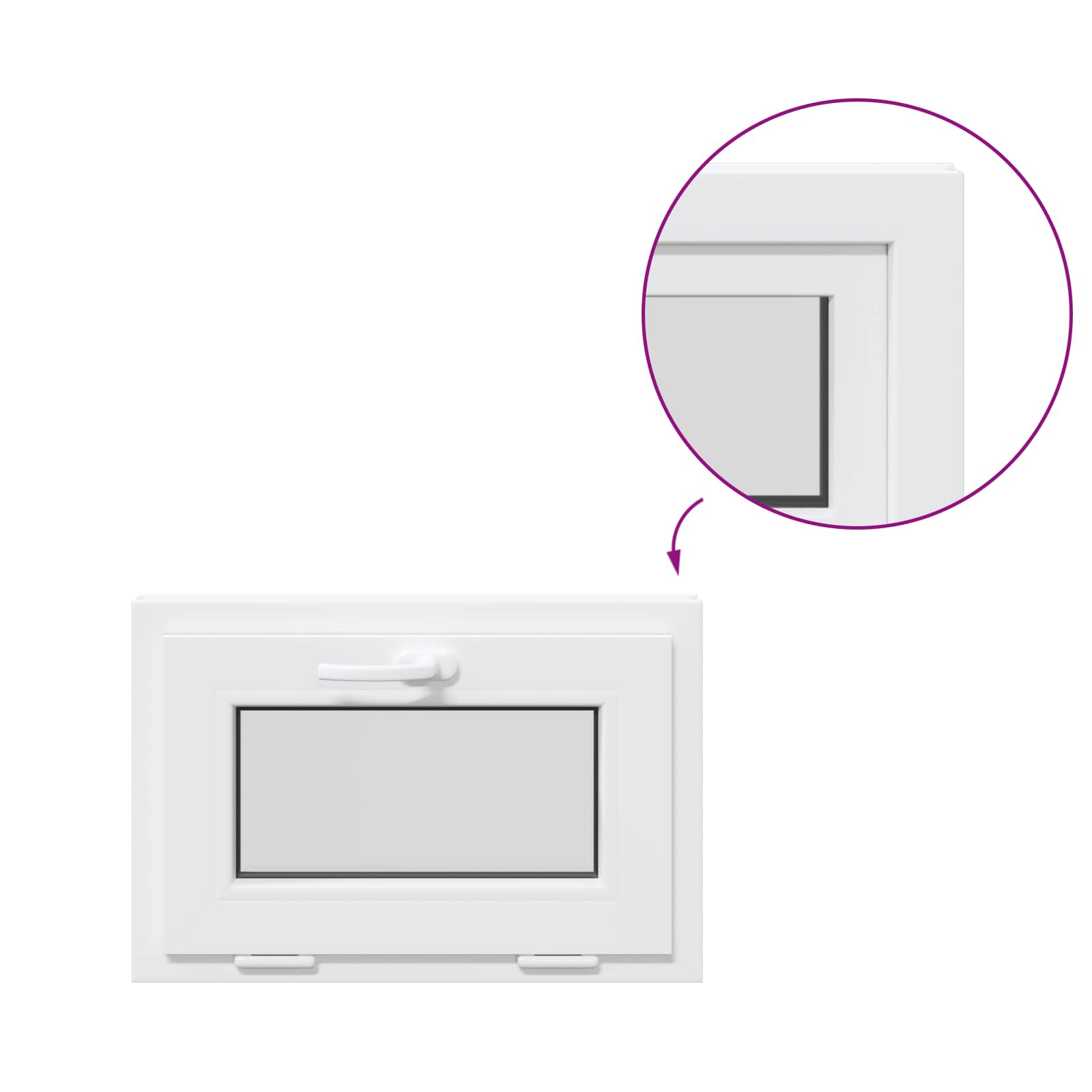 Kellerfenster RISOR 60 x 40 cm PVC und Glas Weiß