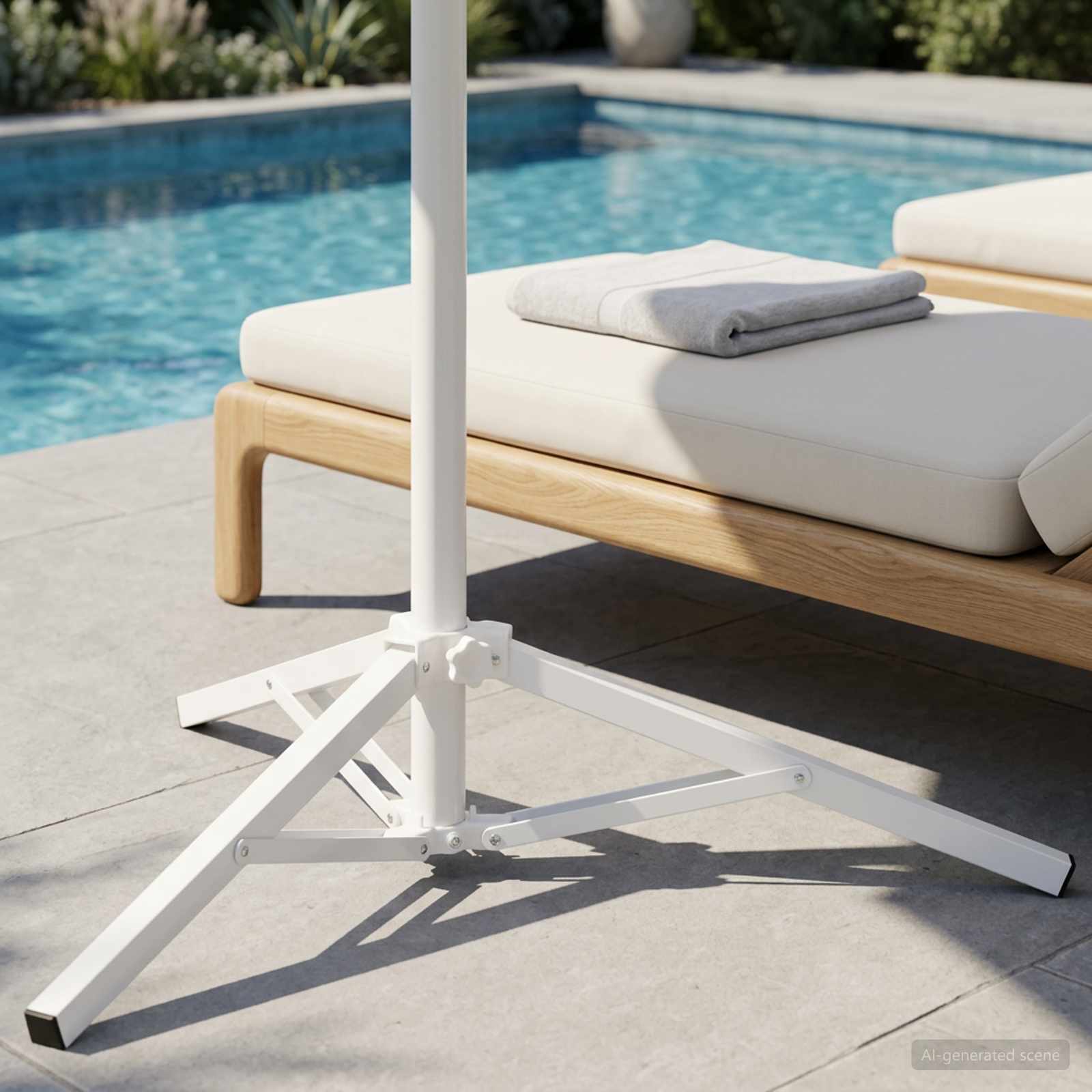Sonnenschirmständer Weiß Stahl für 25-32 mm Mast